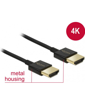 Delock Kabel High Speed HDMI with Ethernet HDMI AM > HDMI AM 3D 4K 0.25m Slim