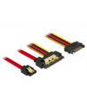 Delock Przewód SATA 6 Gb/s, 7pin żeński+15pin zasilanie SATA męski>22pin SATA - nr 1