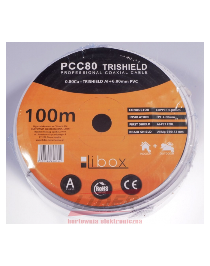 Kabel LIBOX SAT Trishield NS50/100m PCC80 główny