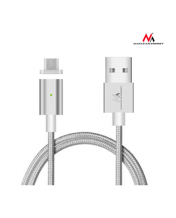 Maclean MCE160 Kabel micro USB magnetyczny silver Quick & Fast Charge