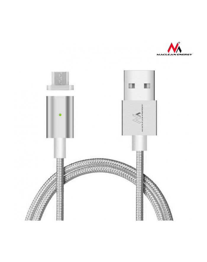 Maclean MCE160 Kabel micro USB magnetyczny silver Quick & Fast Charge główny