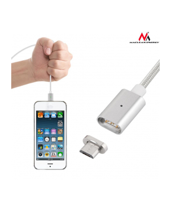 Maclean MCE160 Kabel micro USB magnetyczny silver Quick & Fast Charge