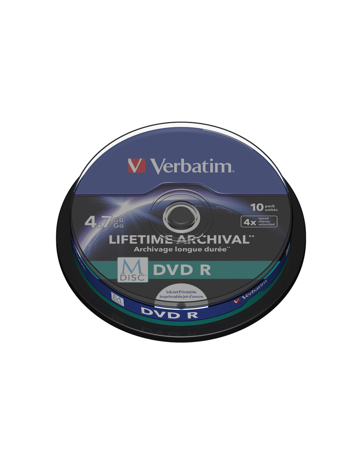Verbatim M-DISC DVD R [ Spindle 10 | 4.7GB | 4x | INKJET PRINTABLE ] główny