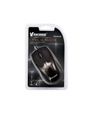 VAKOSS Mysz Optyczna USB, 3D, 1200dpi  TM-481UK czarna
