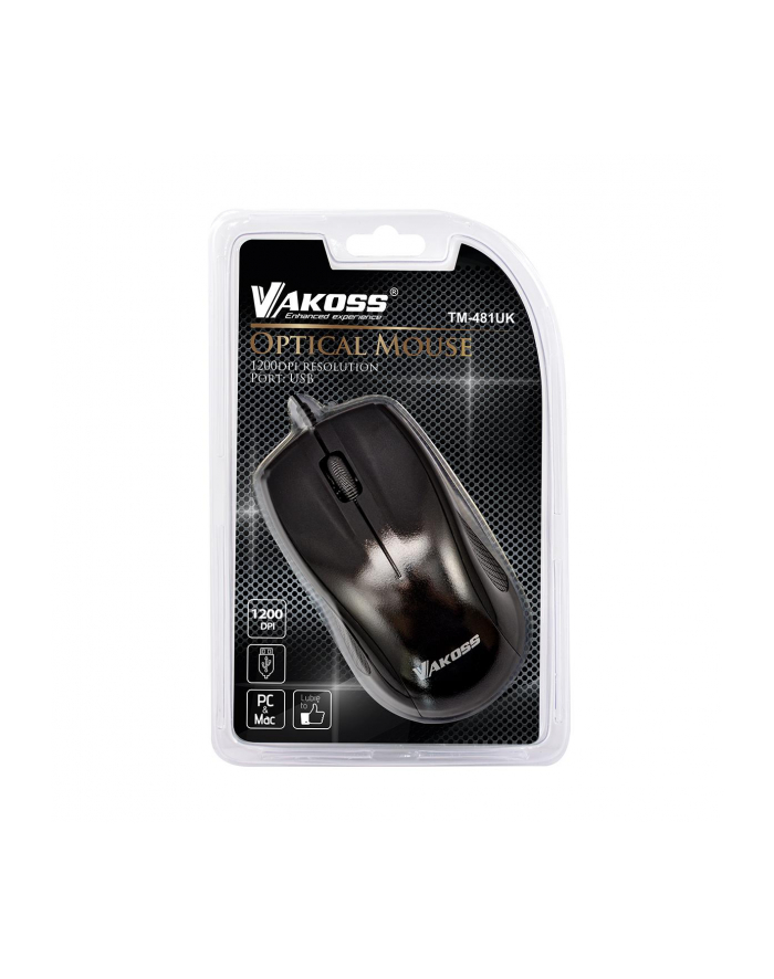 VAKOSS Mysz Optyczna USB, 3D, 1200dpi  TM-481UK czarna główny