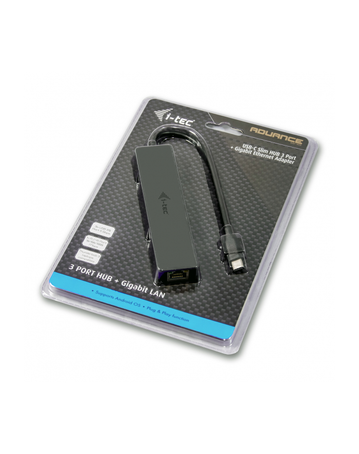 iTec i-tec USB C Slim 3-port HUB Gigabit Ethernet USB 3.0 do RJ-45 3x USB 3.0 główny