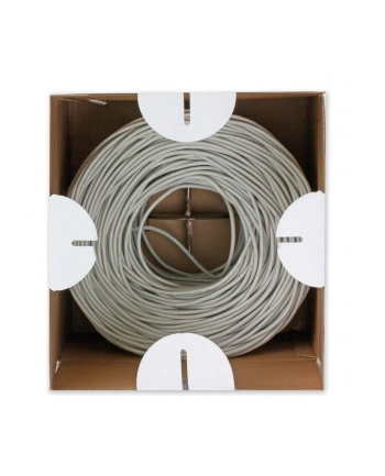 TechlyPro Kabel instalacyjny skrętka UTP Cat5e 4x2 linka CCA 305m szary