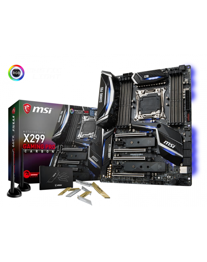 MSI X299 GAMING PRO CARBON AC, LGA2066, 8xDDR4, 2xM.2, 8xSATA3, 3xUSB3.1 główny