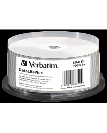 BluRay BD-R DL Verbatim [ Spindle 25 | 50GB | 6x [WIDE THERMAL PRINT NO ID]