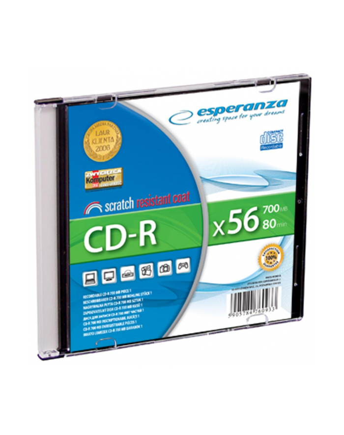 CD-R ESPERANZA [ slim jewel case 1 | 700MB | 56x | Silver ] - karton 200 główny