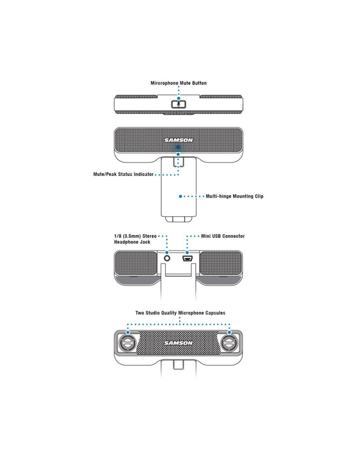 Samson Technologies SAMSON Go Mic Connect USB Przenośny mikrofon z system redukcji szumów główny