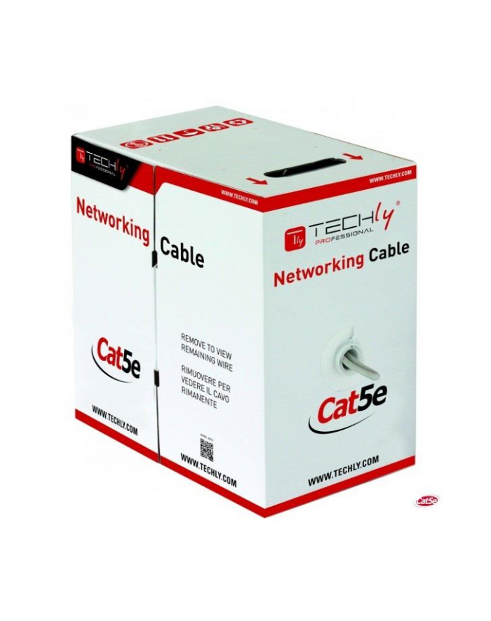 TechlyPro Kabel instalacyjny skrętka UTP Cat5e 4x2 linka CCA 305m szary główny
