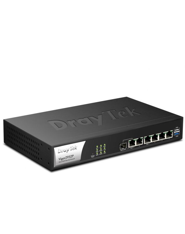DrayTek Vigor 2952P, 2xWAN Ethernet, 1xFiber, 4xLAN PoE, 100xVPN, Bandwidth Manag. główny