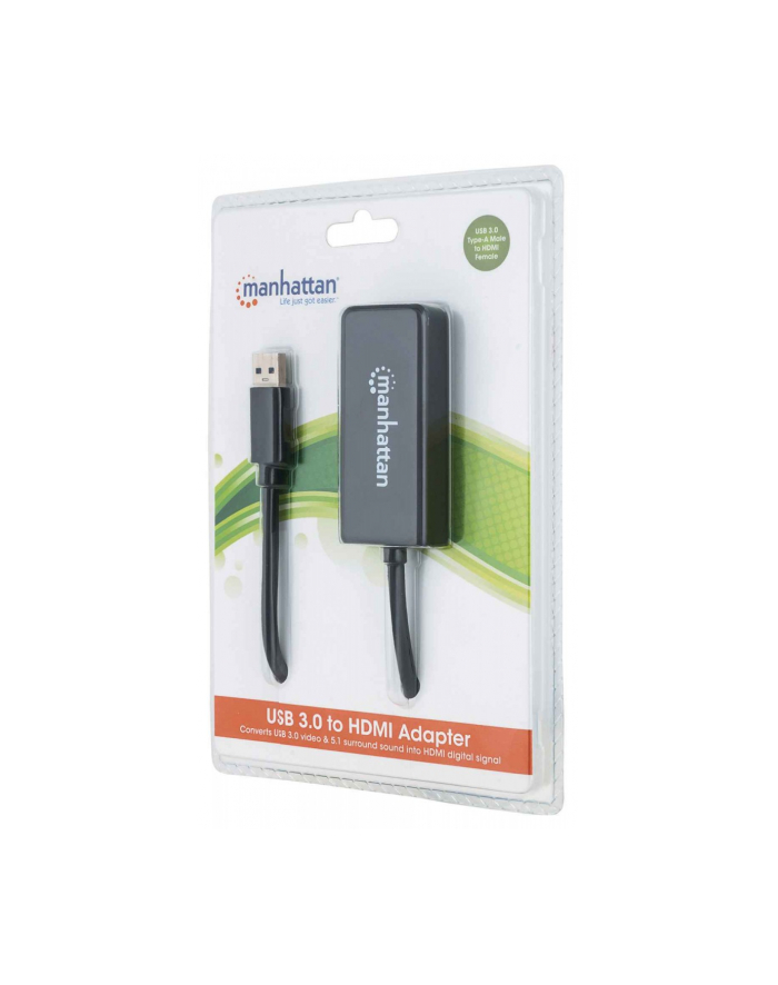 Manhattan Konwerter adapter SuperSpeed USB 3.0 na HDMI M/F 1080p czarny główny