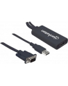 Manhattan Adapter konwerter VGA z USB audio na HDMI M/F 1080p czarny - nr 12