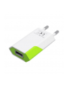 Techly Sieciowa ładowarka USB Slim 230V -> 5V/1A biało/zielona - nr 5