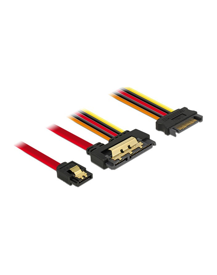 Kabel SATA Delock SATA-III 22 Pin -> SATA 7 Pin + 4 Pin Floppy (M) 30cm główny