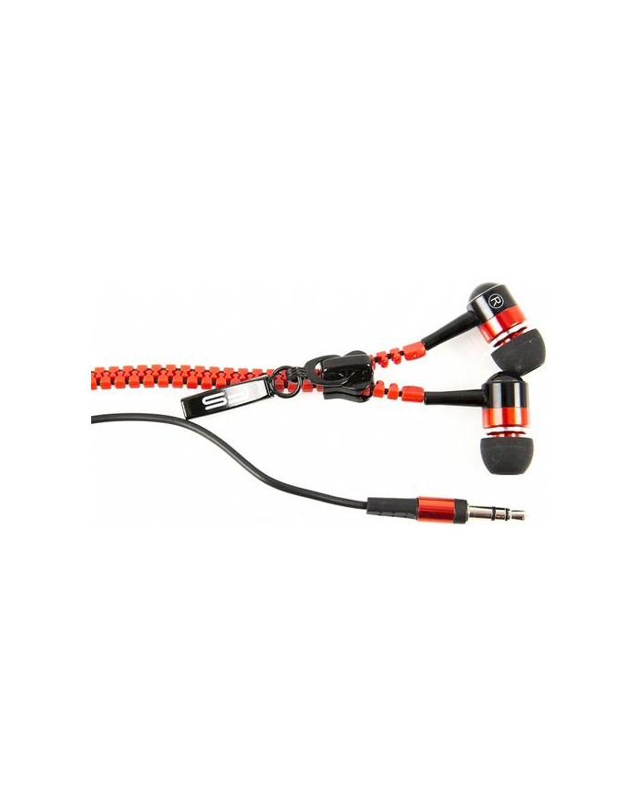 PLATINET sluchátka Zipper Wired Handsfree, 3,5mm jack, czerwony główny