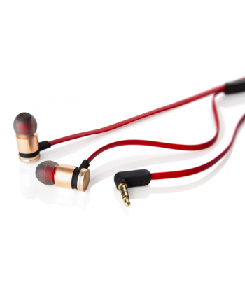 Słuchawki Verbatim dokanałowe high performance sound isolating + mikrofon złote