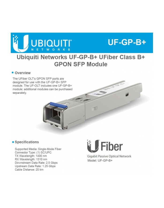 Ubiquiti UF-GP-B+ - GPON Module up to 128 NanoGs 20 km główny