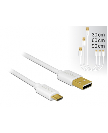 Kabel USB Delock micro AM-MBM5P USB 2.0 0.3m 0.6m 0.9m zestaw biały