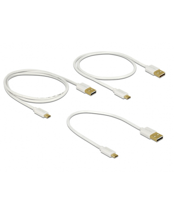 Kabel USB Delock micro AM-MBM5P USB 2.0 0.3m 0.6m 0.9m zestaw biały