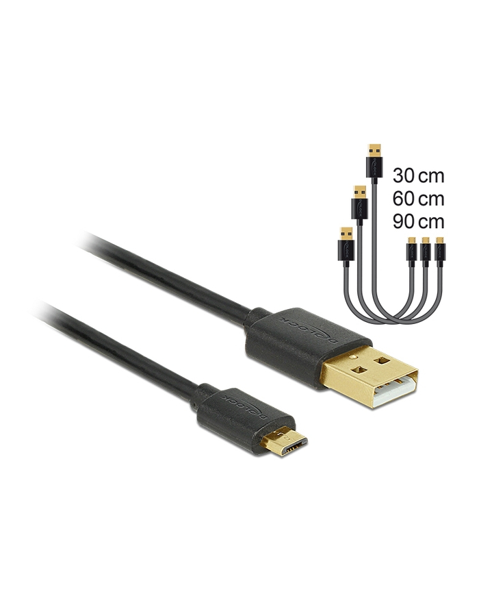 Kabel USB Delock micro AM-MBM5P USB 2.0 0.3m 0.6m 0.9m zestaw główny