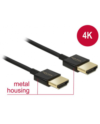 Kabel HDMI Delock HDMI High Speed Ethernet 4K 3D M/M Slim 3m