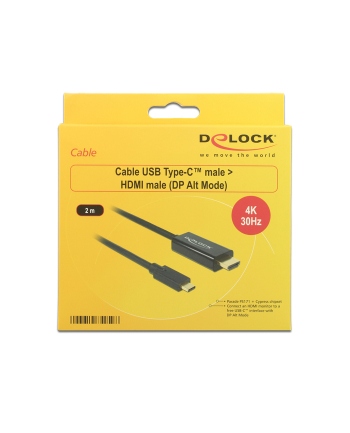 Kabel adapter Delock USB type-C(M) -> HDMI(M) 4K 30Hz 2m