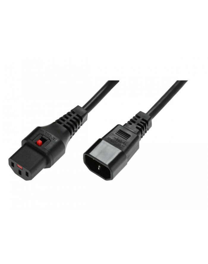 Kabel zasilający ASSMANN IEC LOCK 3x1mm2 Typ IEC C14/IEC C13 M/Ż 2m czarny główny