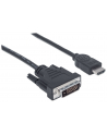 Adapter Manhattan HDMI męski na DVI-D 24+1 męski, Dual Link, 1,8m, czarny - nr 26