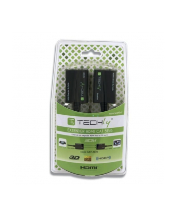 Extender HDMI Techly po skrętce Cat. 5e/6 do 30m, czarny