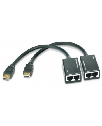 Extender HDMI Techly po skrętce Cat. 5e/6 do 30m, czarny