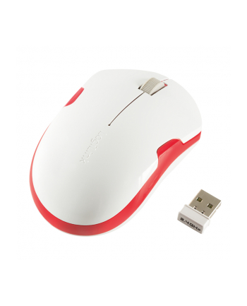 Mysz bezprzewodowa optyczna LogiLink ID0129 2,4 GHz 1200 dpi biała/czerwona