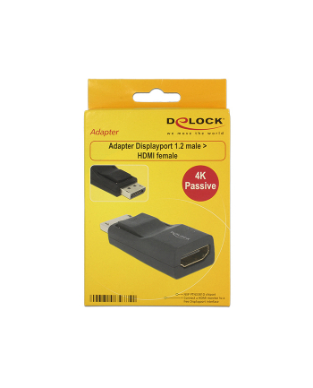 Delock Adapter Displayport 1.2 męski > HDMI żeński 4K pasywne czarny