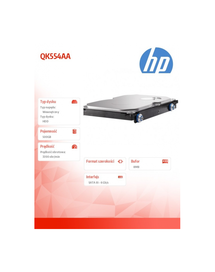 HP Inc. 500GB 7200rpm SATA 6Gbps Hard Drive QK554AA główny
