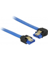 Delock kabel SATA 6 Gb/s prosto/kątowy lewo metal.zatrzaski 10cm niebieski - nr 5