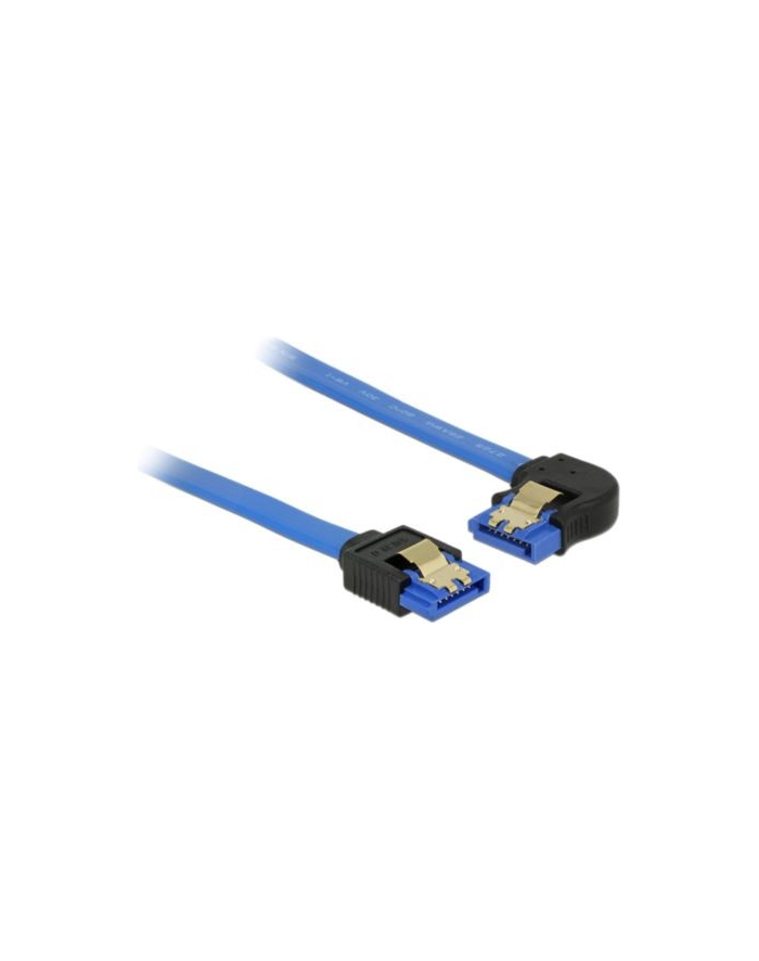 Delock kabel SATA 6 Gb/s prosto/kątowy lewo metal.zatrzaski 20cm niebieski główny
