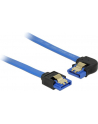 Delock kabel SATA 6 Gb/s prosto/kątowy lewo metal.zatrzaski 30cm niebieski - nr 7