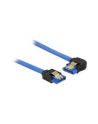 Delock kabel SATA 6 Gb/s prosto/kątowy lewo metal.zatrzaski 50cm niebieski - nr 4