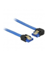 Delock kabel SATA 6 Gb/s prosto/kątowy lewo metal.zatrzaski 70cm niebieski - nr 4