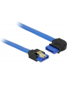 Delock kabel SATA 6 Gb/s prosto/kątowy prawo metal.zatrzaski 20cm niebieski - nr 6