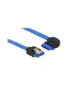 Delock kabel SATA 6 Gb/s prosto/kątowy prawo metal.zatrzaski 50cm niebieski - nr 4