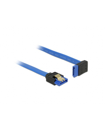 Delock kabel SATA 6 Gb/s kątowy prosto/góra metal.zatrzaski 20cm niebieski