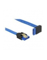 Delock kabel SATA 6 Gb/s kątowy prosto/góra metal.zatrzaski 20cm niebieski - nr 4