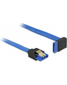 Delock kabel SATA 6 Gb/s kątowy prosto/góra metal.zatrzaski 20cm niebieski - nr 6