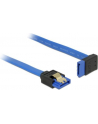 Delock kabel SATA 6 Gb/s kątowy prosto/góra metal.zatrzaski 20cm niebieski - nr 8