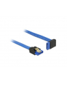 Delock kabel SATA 6 Gb/s kątowy prosto/góra metal.zatrzaski 20cm niebieski - nr 9