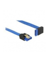 Delock kabel SATA 6 Gb/s kątowy prosto/góra metal.zatrzaski 100cm niebieski - nr 4