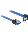 Delock kabel SATA 6 Gb/s kątowy prosto/dół metal. zatrzaski 10cm niebieski - nr 5